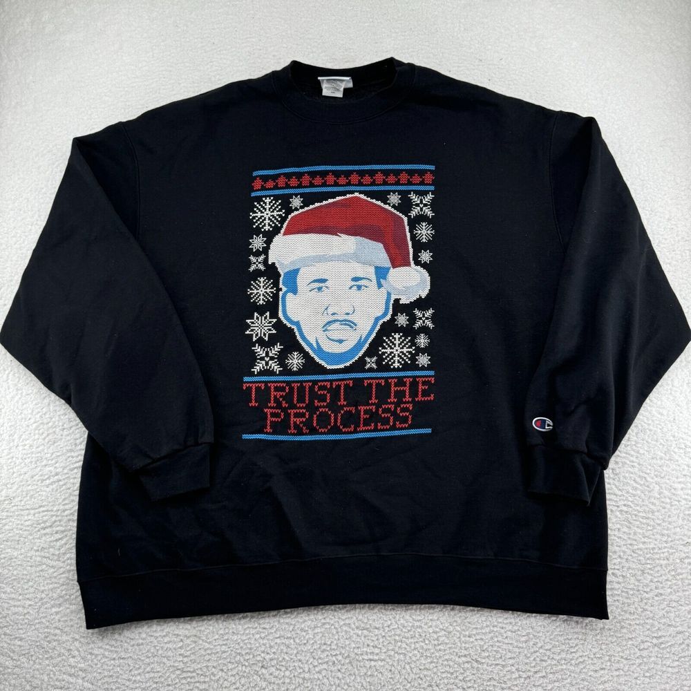 Champion‎ x Barstool 76ers Joel Embiid Trust The Process XMAS Sweatshirt Men 3XL